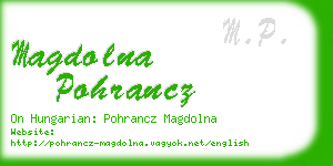 magdolna pohrancz business card